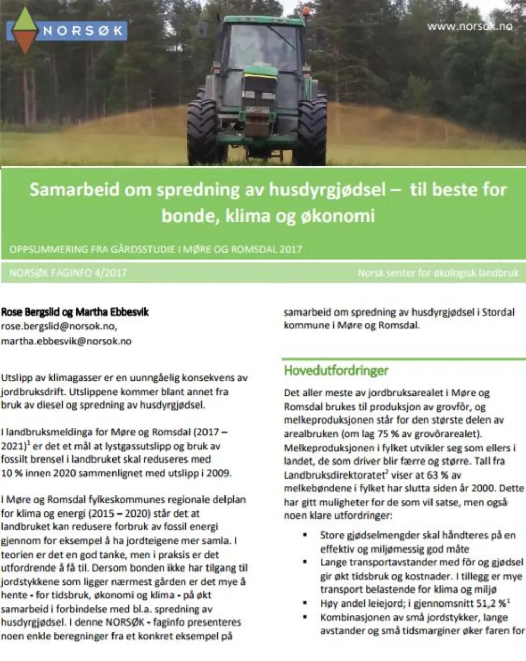 Faktaark Samarbeid Om Møkk Faktaark Samarbeid Om Møkk