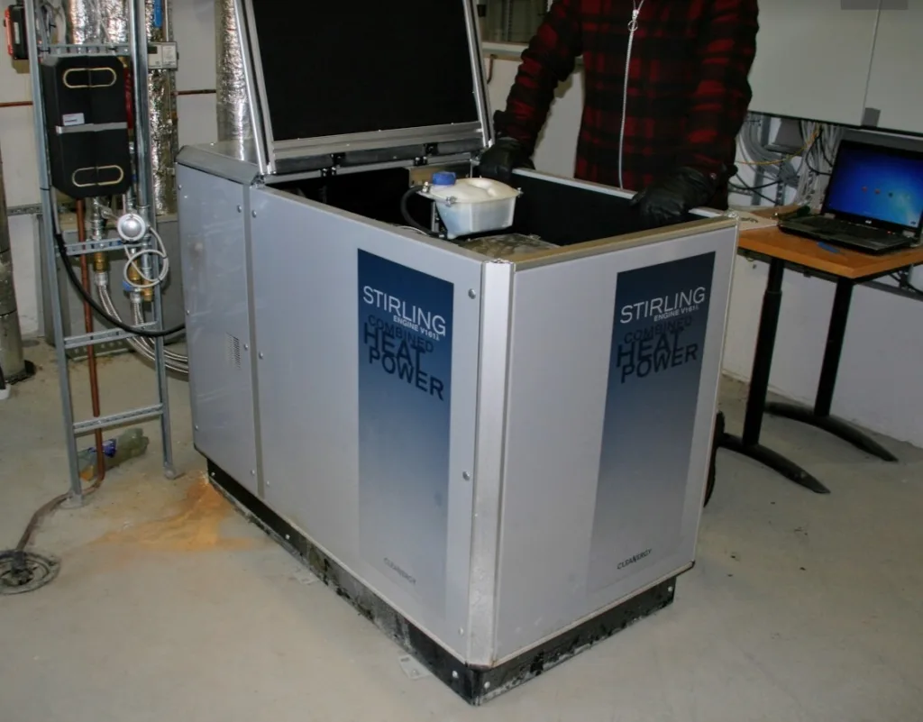 Stirling Motor Stirlingmotoren produserer 25% elektrisitet og resten varme.