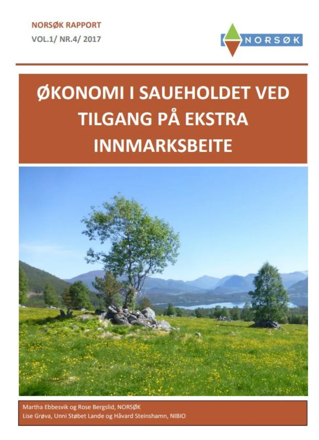 Økonomi I Sauholdet Publikasjon Økonomi I Sauholdet Publikasjon