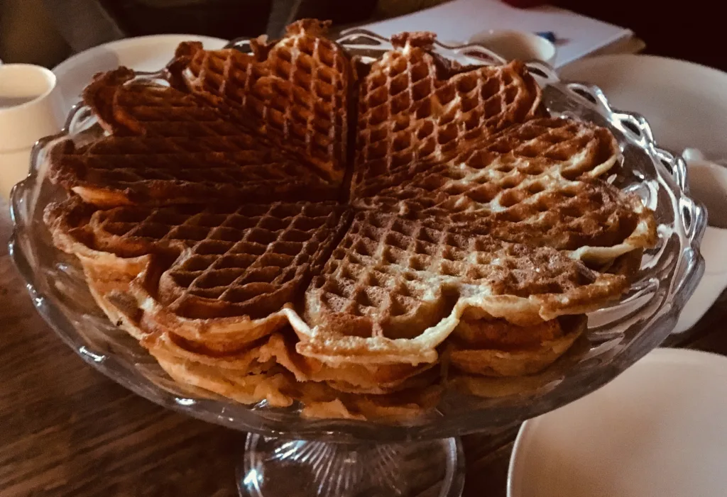 Vaffel Foto Anita Land Vafler fra hvete dyrket på gårder rundt Steinkjer. (Foto: Anita Land)