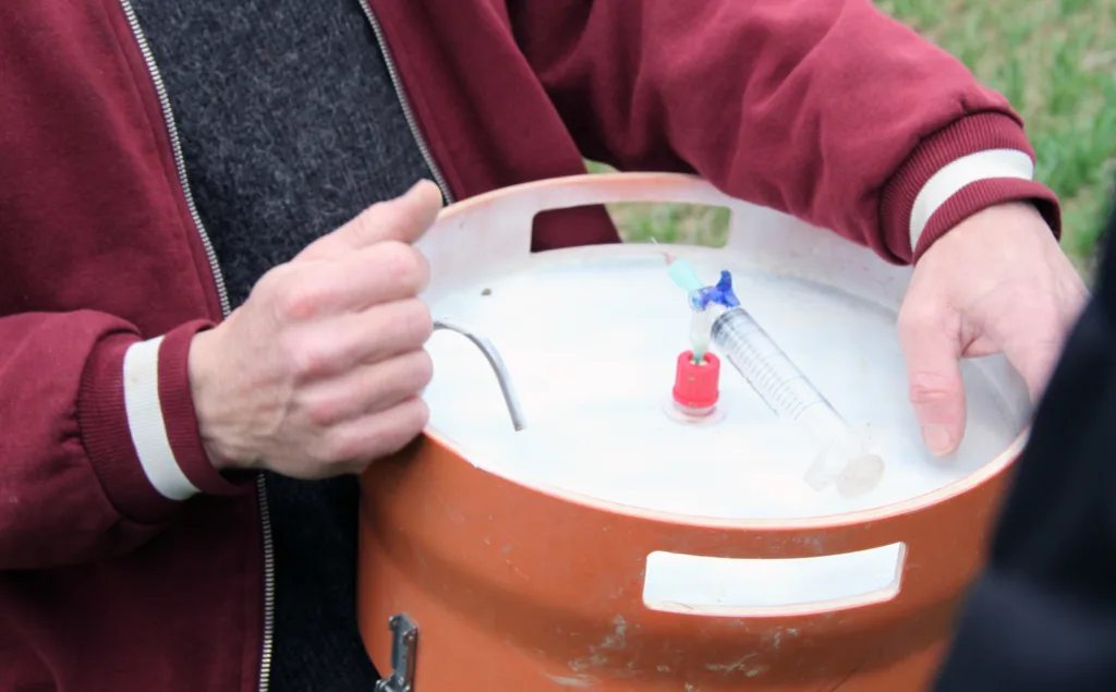 Lystgassmåling Utstyr til måling av lystgass. (Foto: Foto: Anita Land)