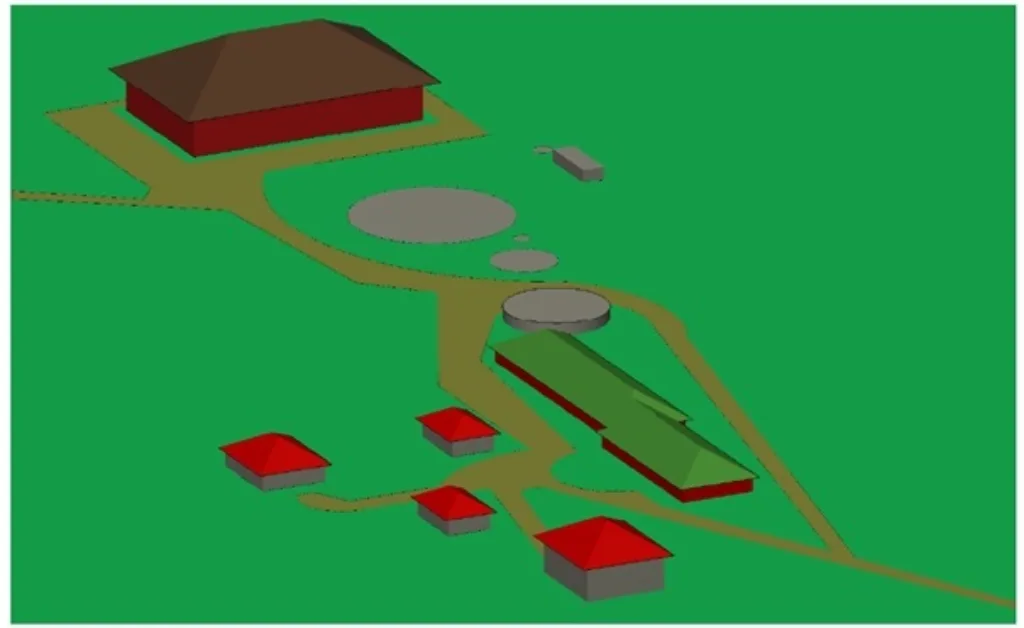 Gårdsmodell Lagd Av Bachelorstudententene Denne gårdsmodellener laget av bachelorstudentene.