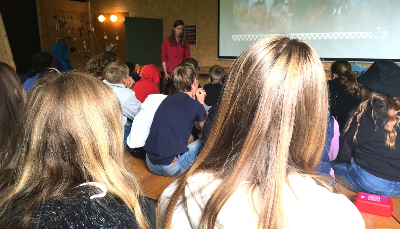 Neas Lovise KUNNSKAP OM ENERGI: Elever fra videregående trinn får kunnskap om energi ved Tingvoll sol- og bioenergisenter (Foto: Solveig Johnsen)